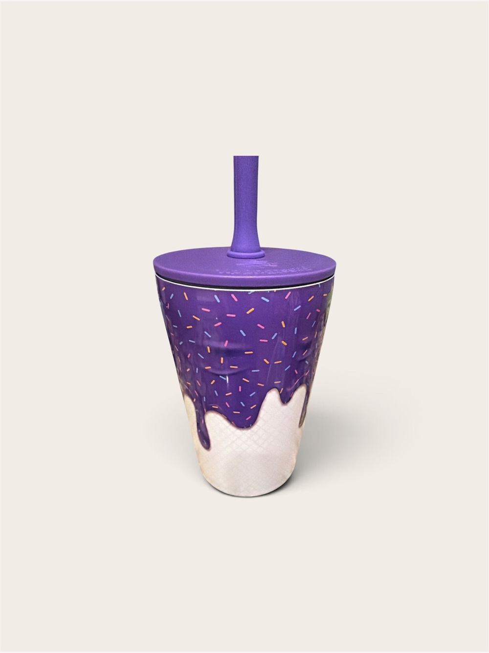 FROSTBUDDY 18 oz Insulated Stainless Steel Tumbler w/ Lid Purple/White